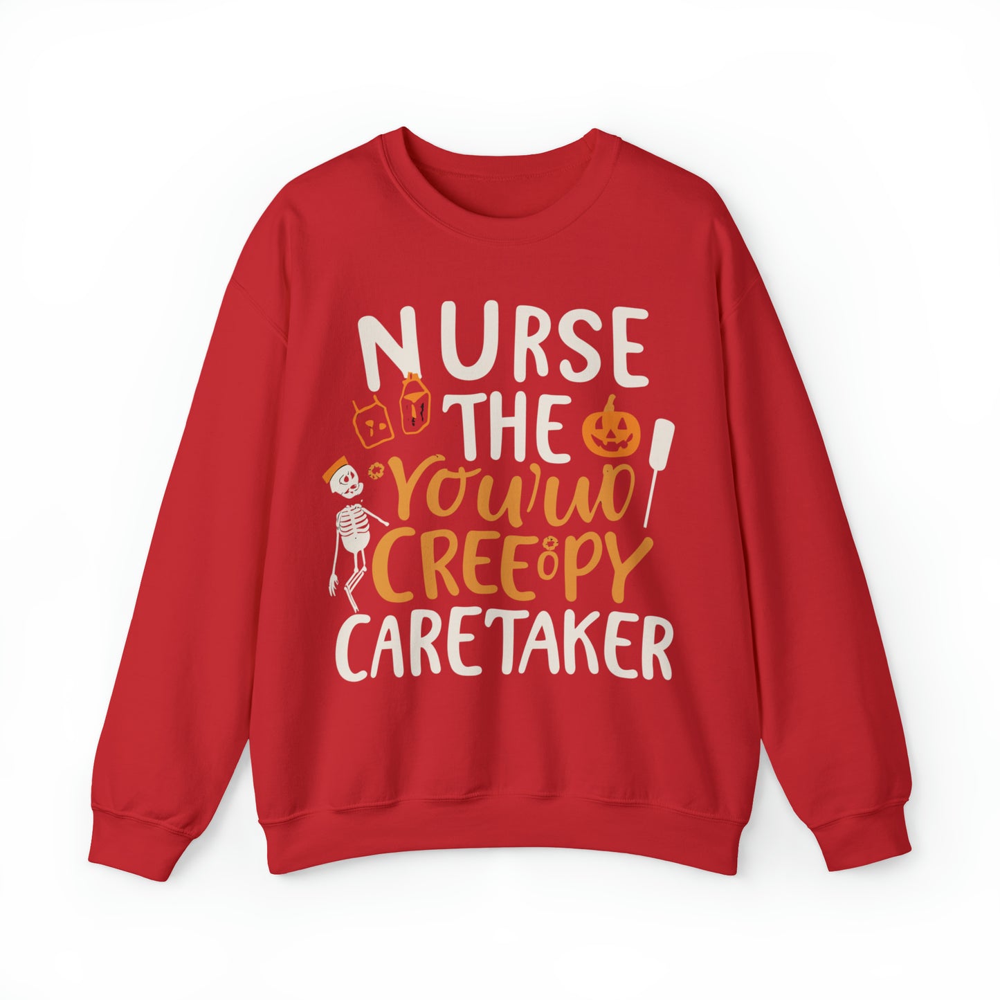 Nurse The Creepy Caretaker Halloween Sweatshirt, Spooky Season Halloween Sweatshirt, Halloween Costume, Spooky Sweatshirt, Halloween Gifts