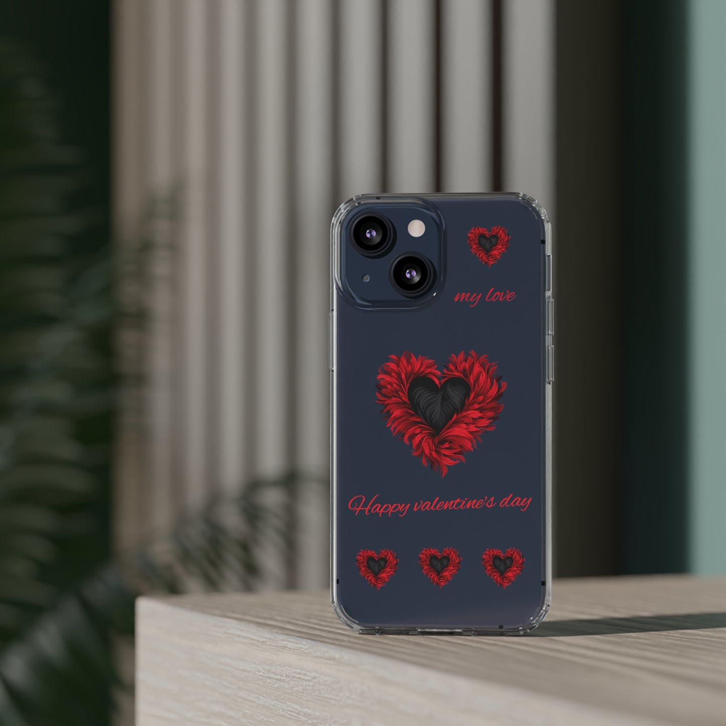 Valentine's day, red heart shapes Clear Cases