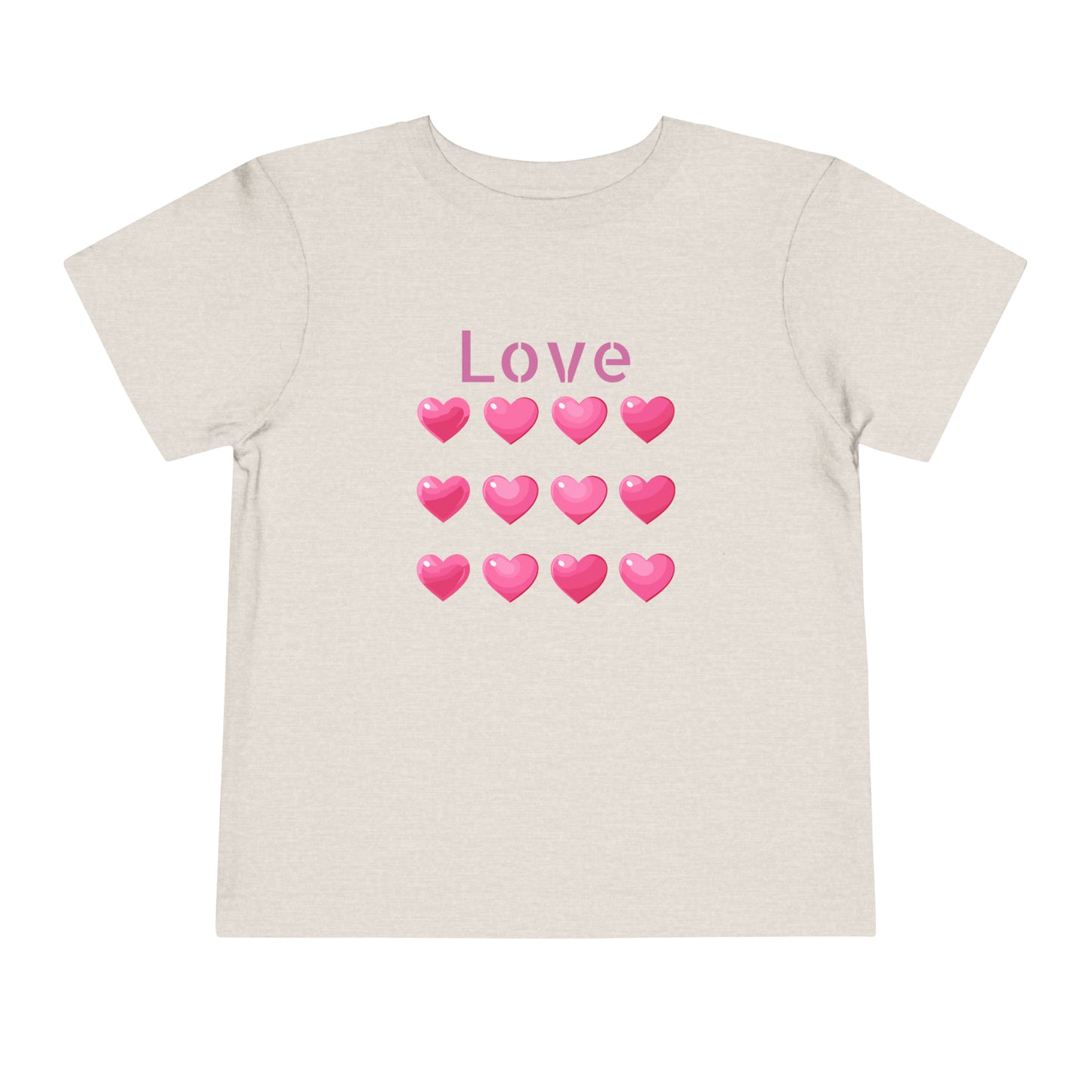 Valentine's pink color hearts shape design Toddler Short Sleeve Tee