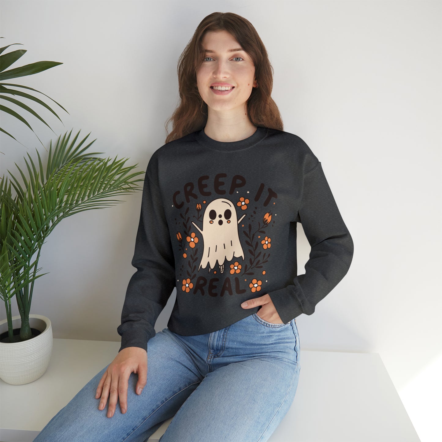 Creep It Real Sweatshirt, Spooky Season Halloween Sweatshirt, Winter Sweatshirt, Spooky Sweatshirt, Halloween Gifts