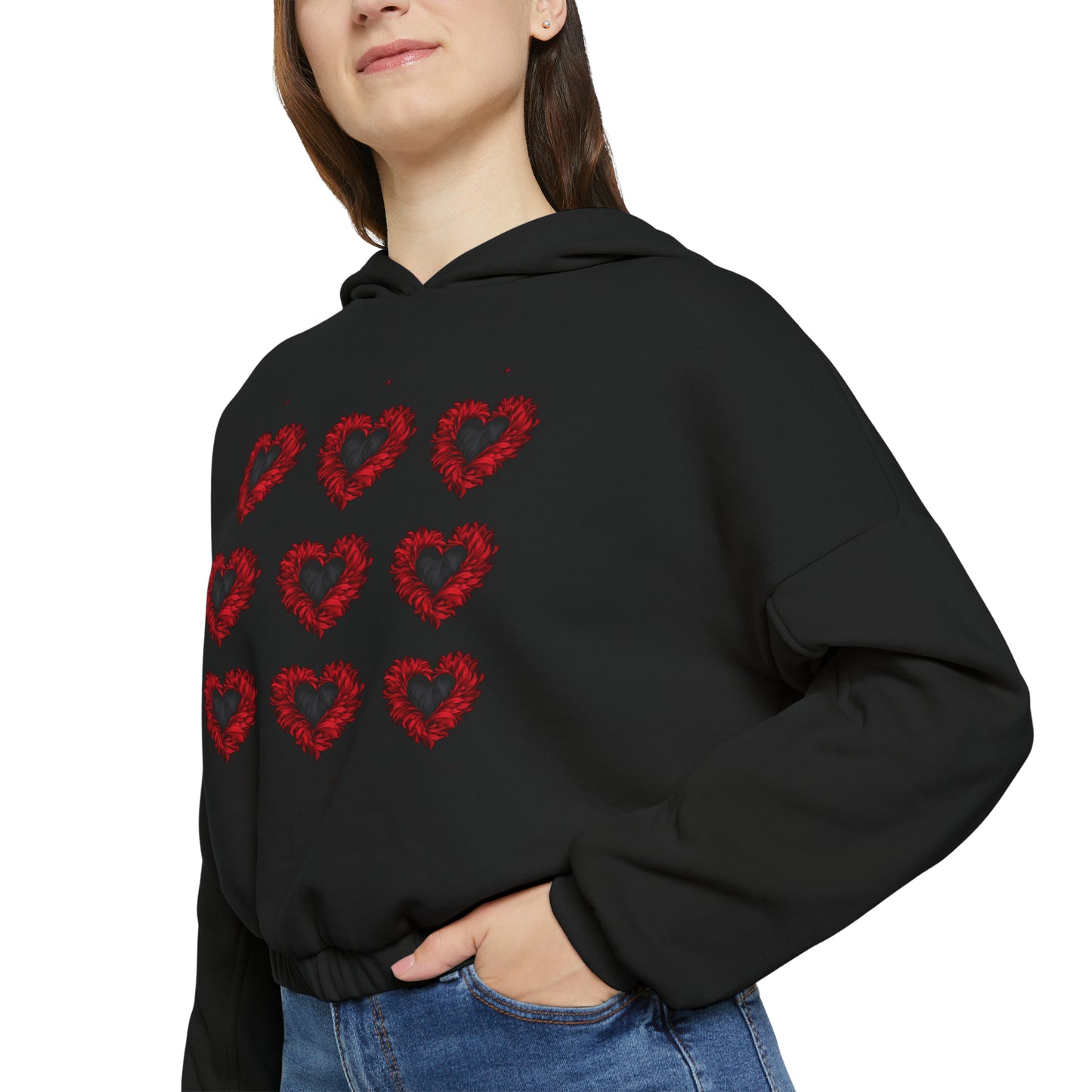 Valentine's best Gift, Women's Cinched Bottom Hoodie