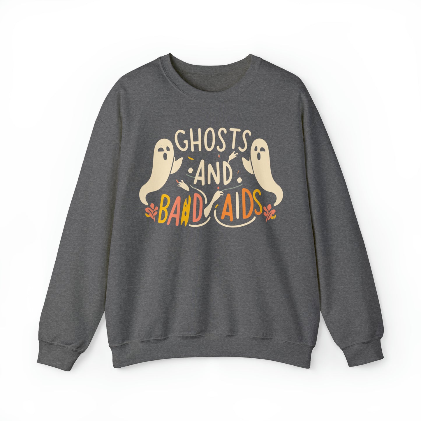 Ghosts and Band-aids Nurse Halloween Sweatshirt, Spooky Season Halloween Sweatshirt, Halloween Costume, Spooky Sweatshirt, Halloween Gifts