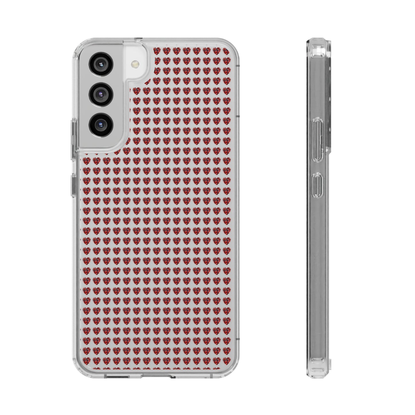 Valentine's Day, red heart shape design Clear Cases