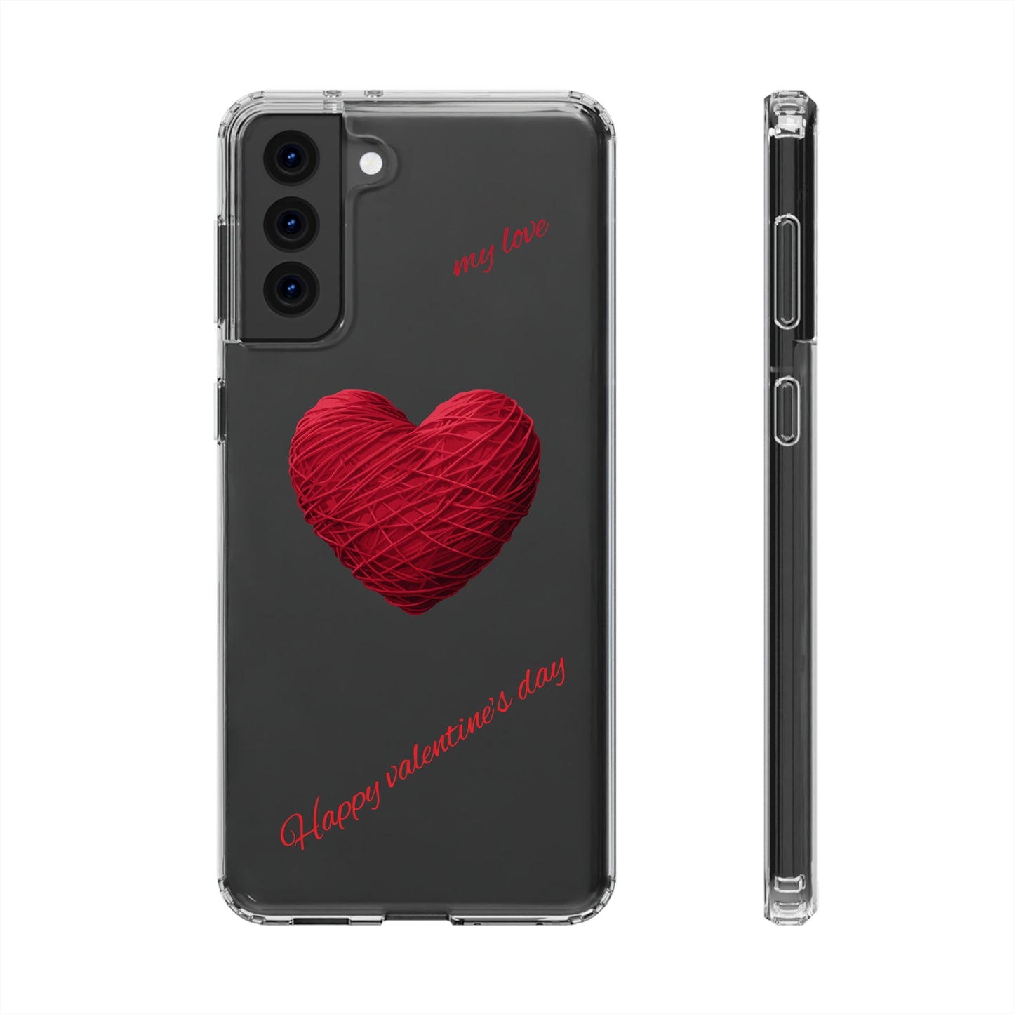 Valentine's Day, red heart shape design Clear Cases