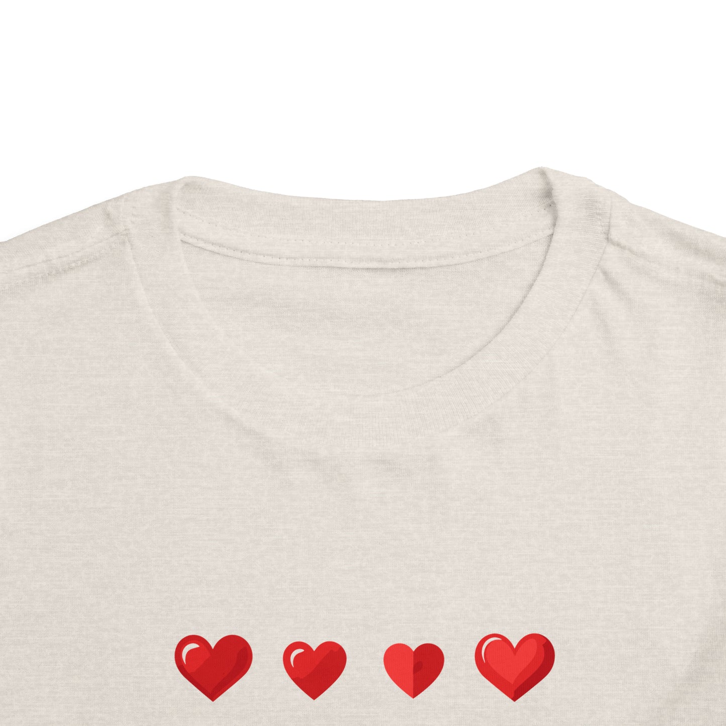 Valentine's Red hearts shape design Toddler Short Sleeve Tee