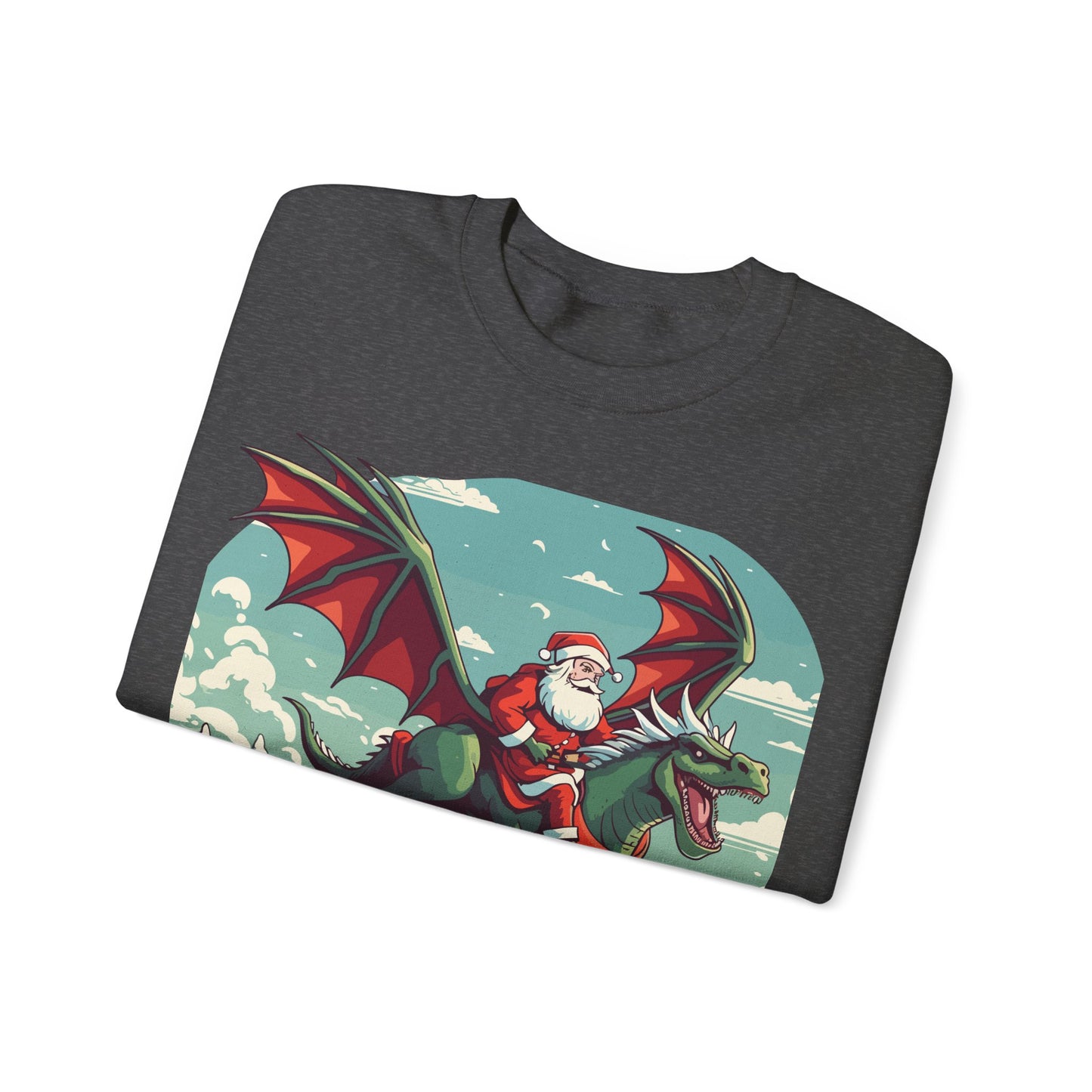 Santa's sleigh flying with dragons and dinos - Christmas Shirt, Holiday Xmas Shirt, Merry Christmas, Holiday Xmas, Unisex Xmas Shirt, Christmas Sweatshirt, Christmas Apparel, Xmas Celebration Shirt, Matching Family Outfits, Christmas Gifts