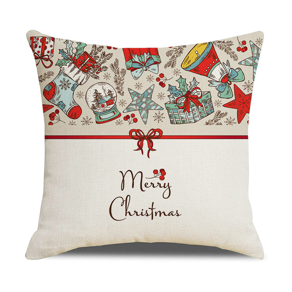 Santa Printed Cushion Sofa Cushion Home Furnishing