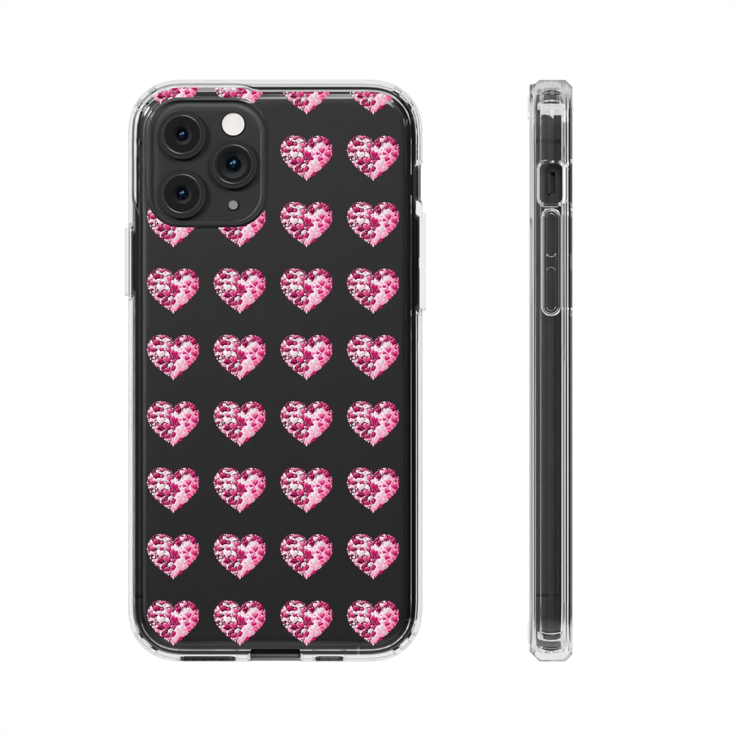 Valentine's Day, red heart shape design Clear Cases