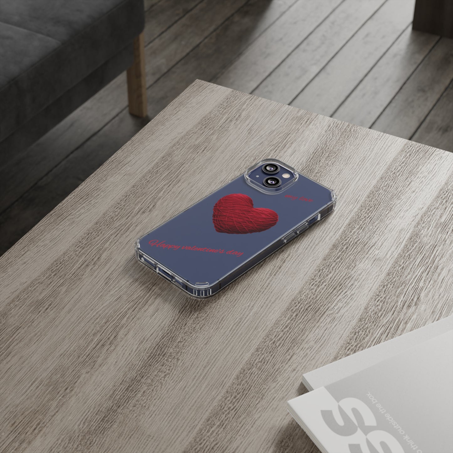 Valentine's Day, red heart shape design Clear Cases