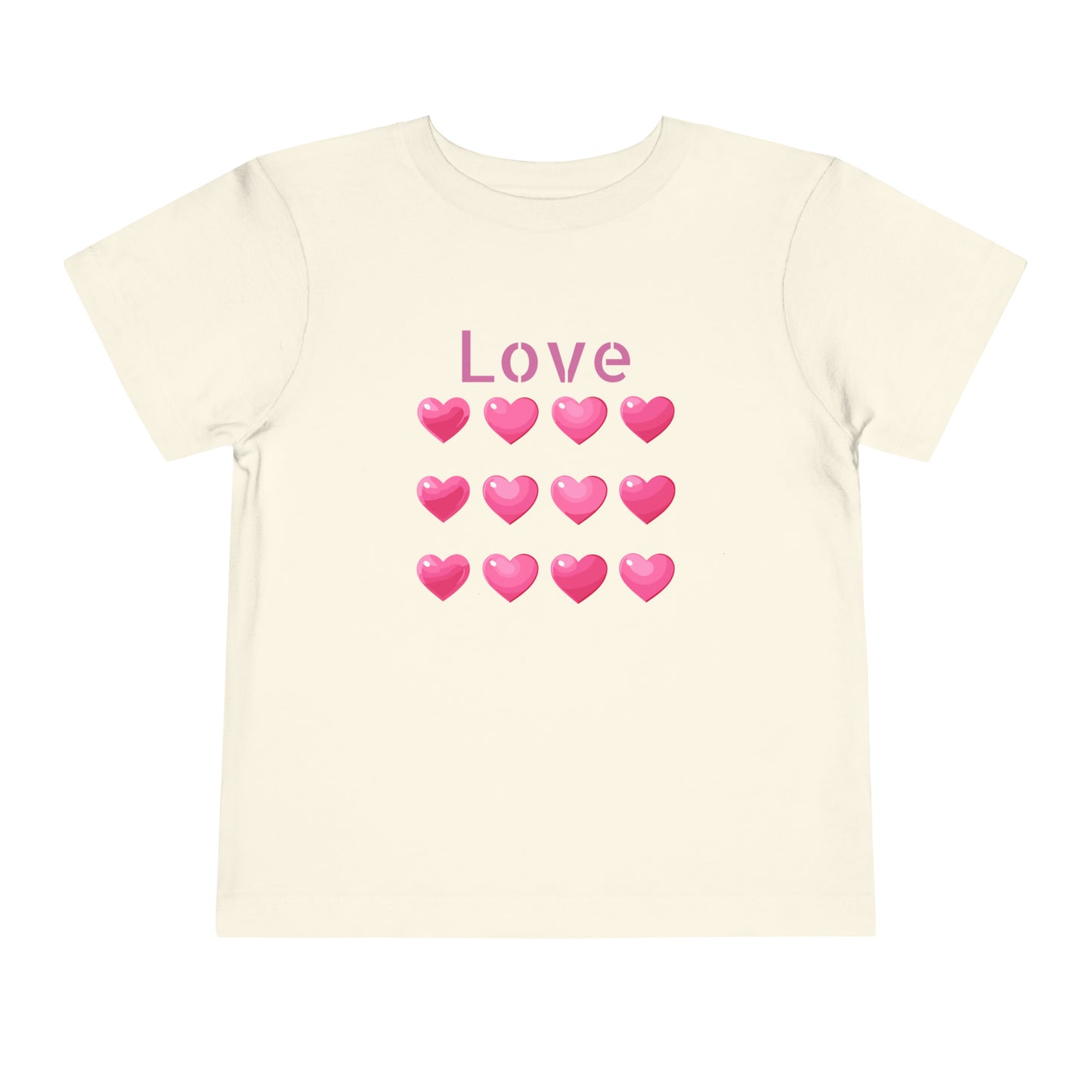 Valentine's pink color hearts shape design Toddler Short Sleeve Tee