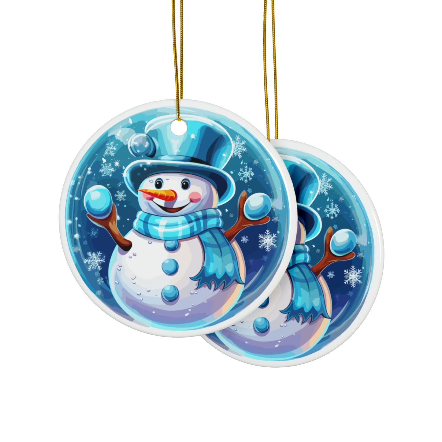 Cristal little baby Snowman Christmas Ceramic Ornaments (1pc, 3pcs, 5pcs, 10pcs)