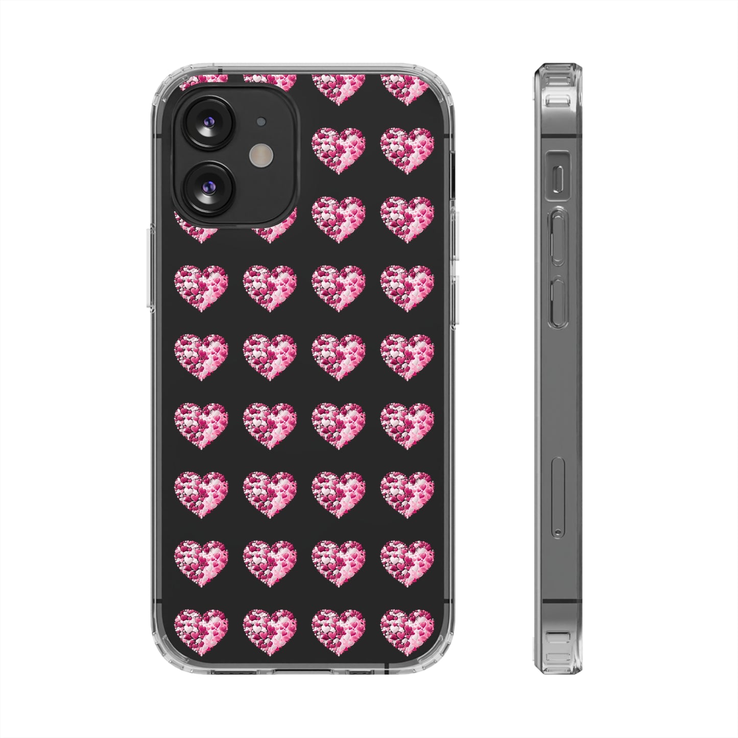 Valentine's Day, red heart shape design Clear Cases