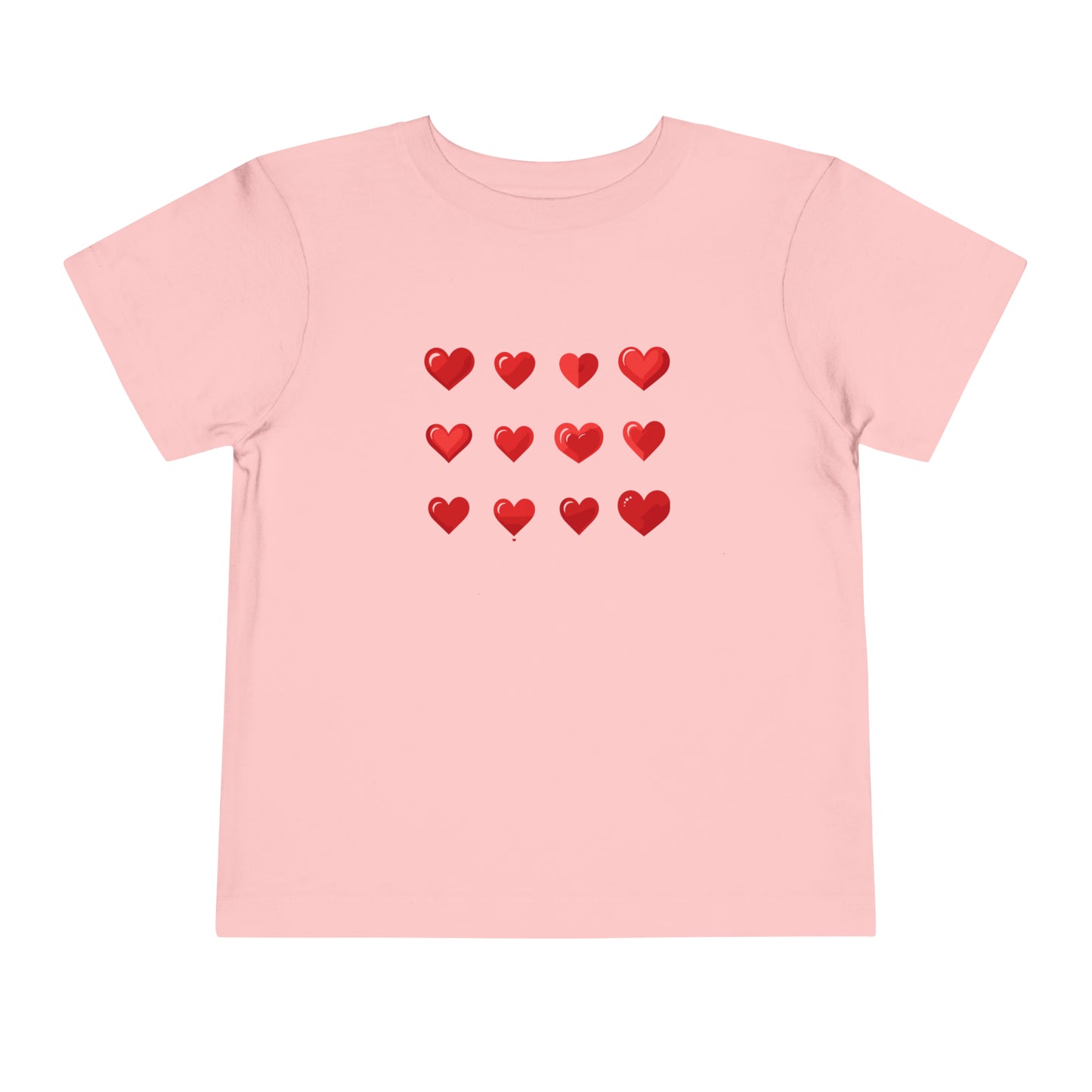 Valentine's Red hearts shape design Toddler Short Sleeve Tee