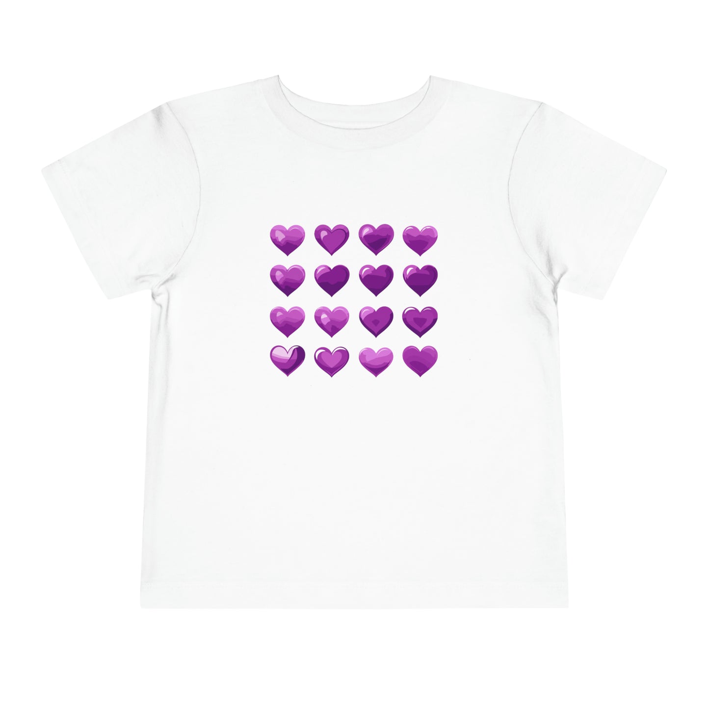 Valentine's purple hearts shape design Toddler Short Sleeve Tee