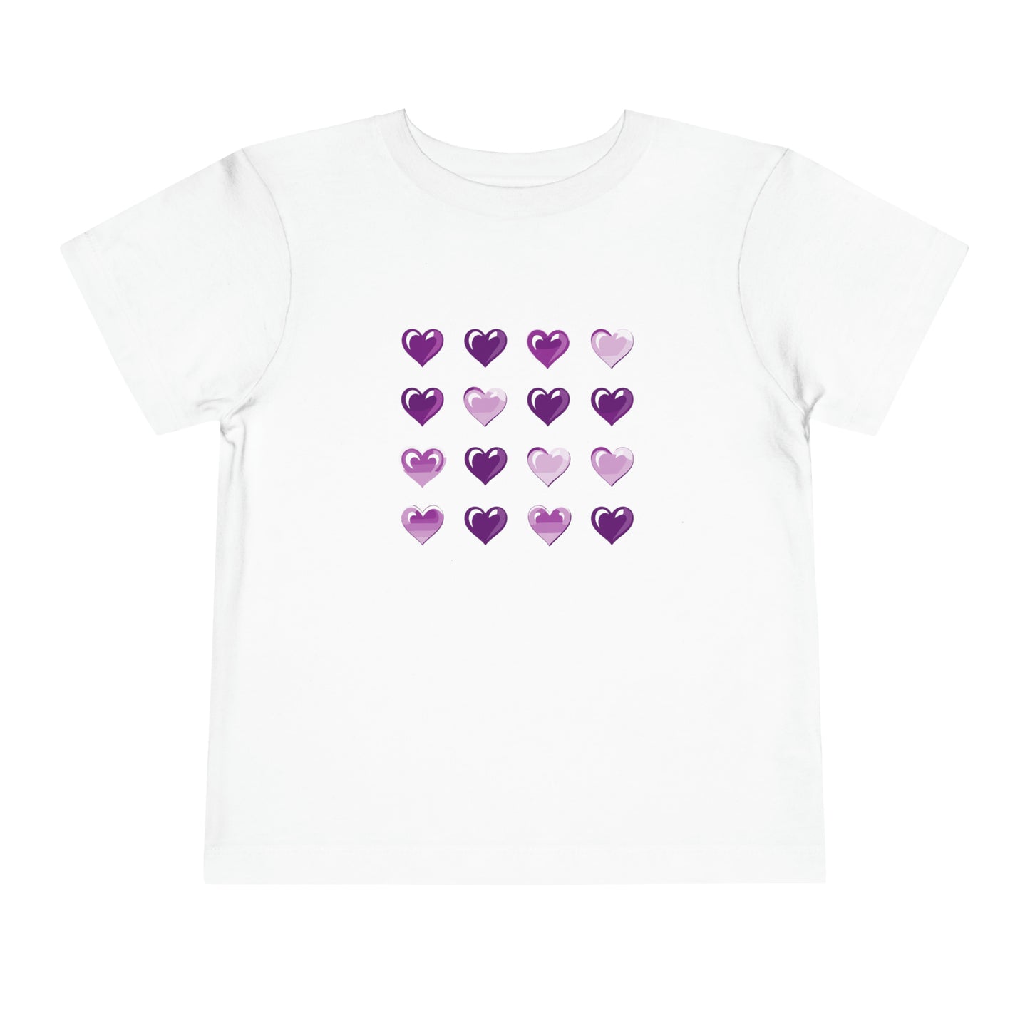 Valentine's purple and white hearts shape design Toddler Short Sleeve Tee