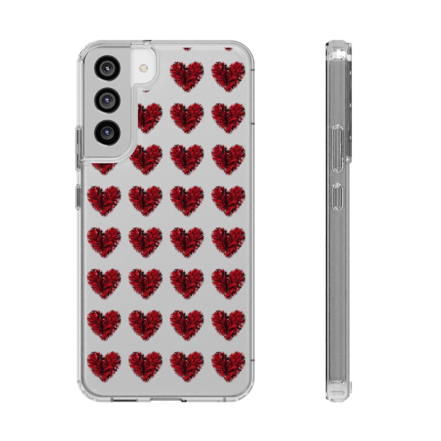 Valentine's Day, red heart shape design Clear Cases