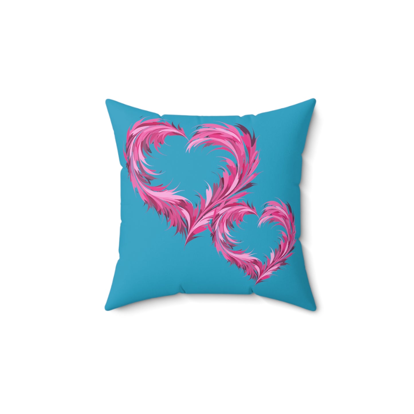 Valentine's day best home decor Turquoise color Spun Polyester Square Pillow