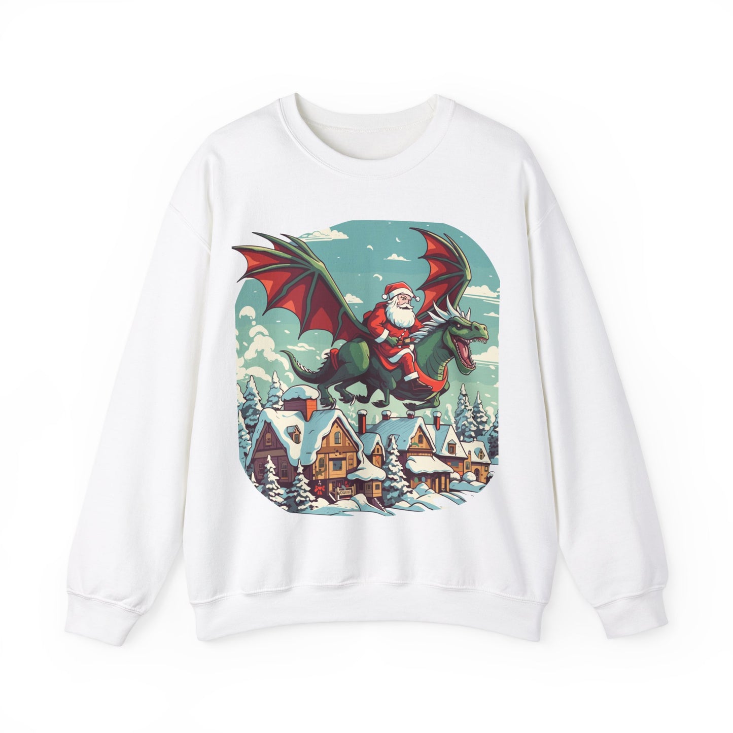 Santa's sleigh flying with dragons and dinos - Christmas Shirt, Holiday Xmas Shirt, Merry Christmas, Holiday Xmas, Unisex Xmas Shirt, Christmas Sweatshirt, Christmas Apparel, Xmas Celebration Shirt, Matching Family Outfits, Christmas Gifts