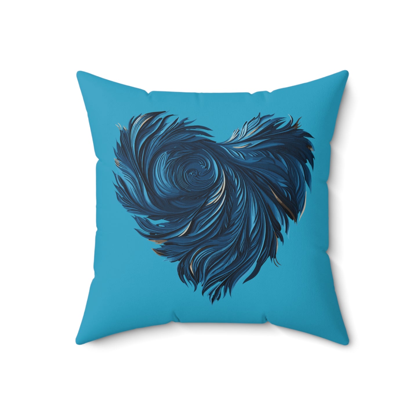 Valentine's day best home decor Turquoise color Spun Polyester Square Pillow