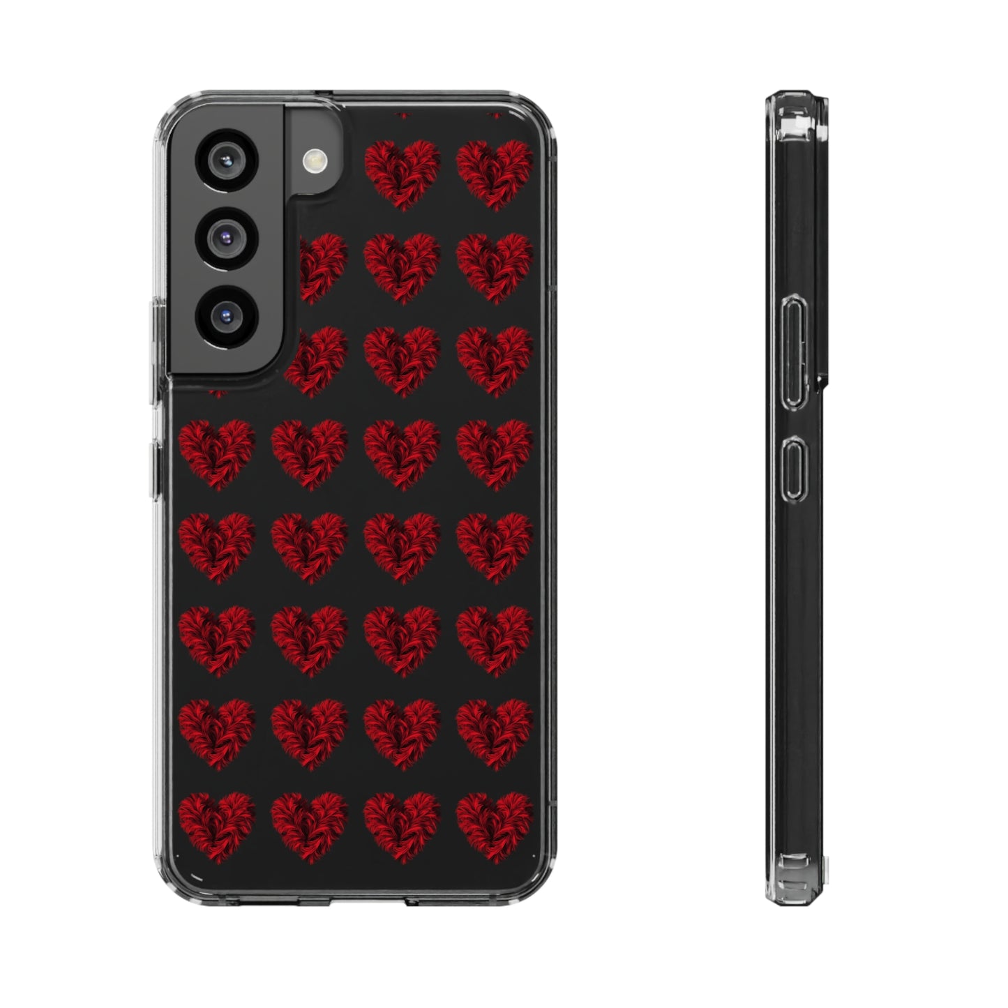 Valentine's Day, red heart shape design Clear Cases