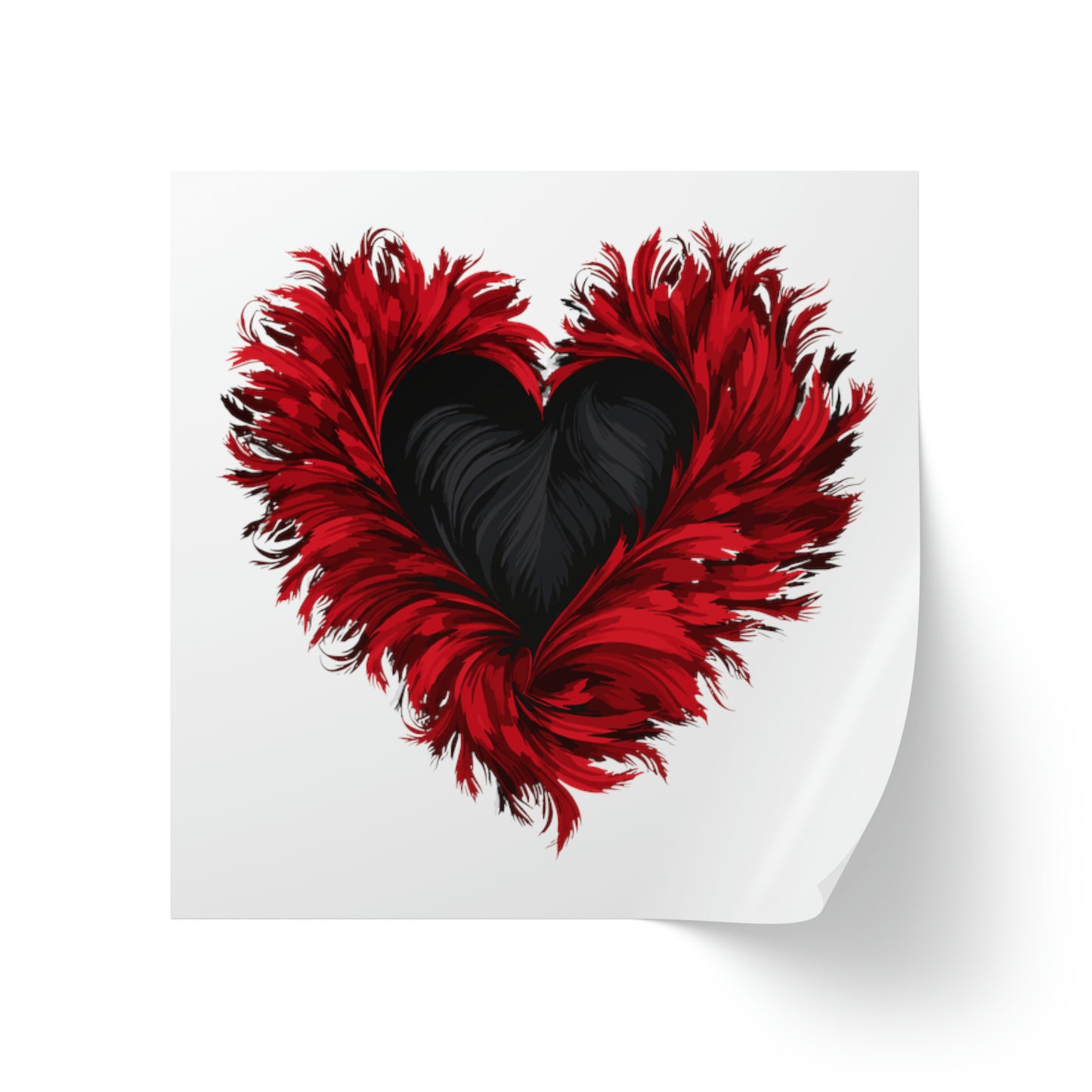 Valentine's heart shape Square Sticker Label Rolls