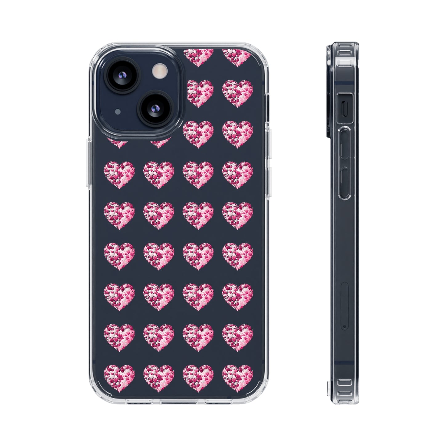 Valentine's Day, red heart shape design Clear Cases