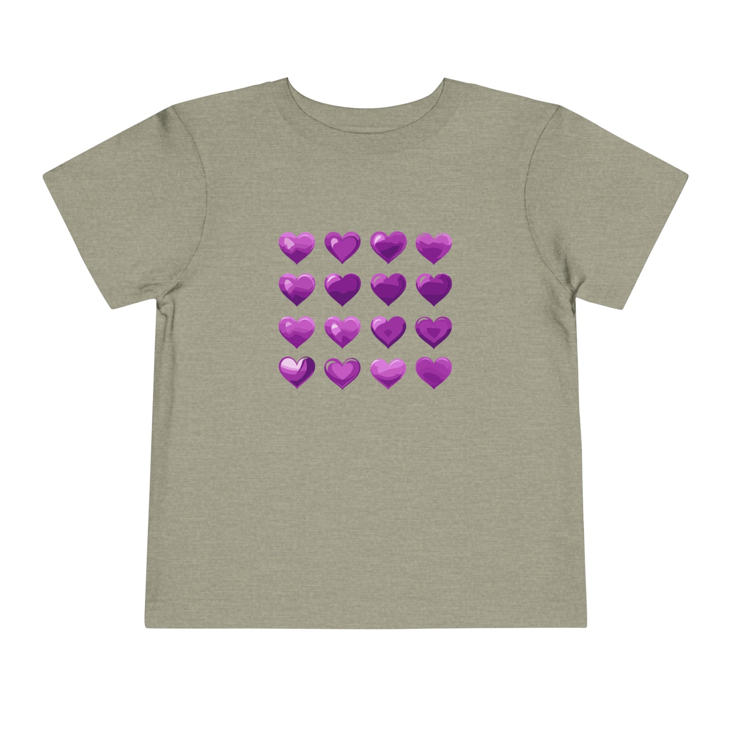 Valentine's purple hearts shape design Toddler Short Sleeve Tee