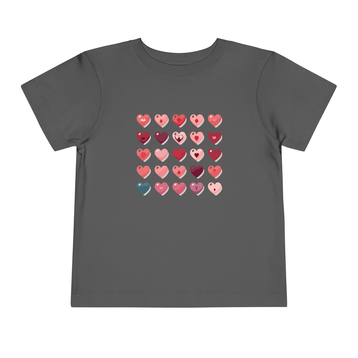 Valentine's multi color hearts shape design Toddler Short Sleeve Tee