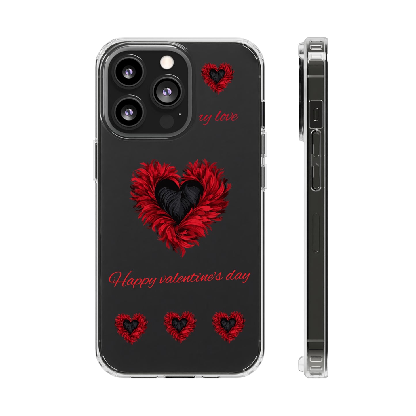 Valentine's day, red heart shapes Clear Cases