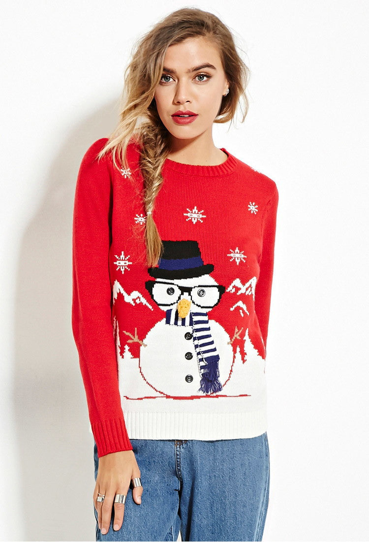 Christmas Sweater Holiday Theme Long Sleeve Sweater