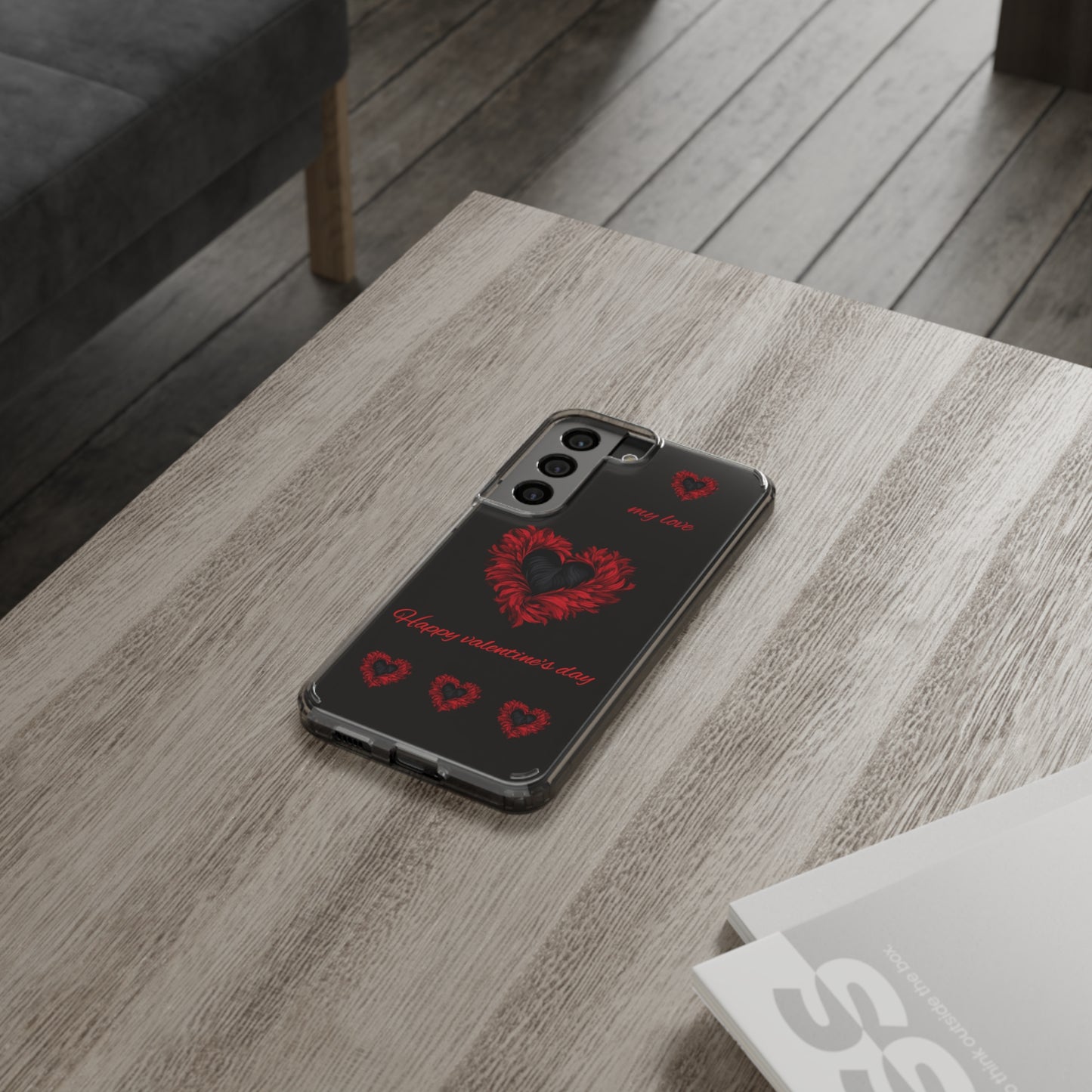 Valentine's day, red heart shapes Clear Cases