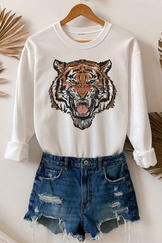 TIGER GRAPHIC SWEATSHIRT PLUS SIZE