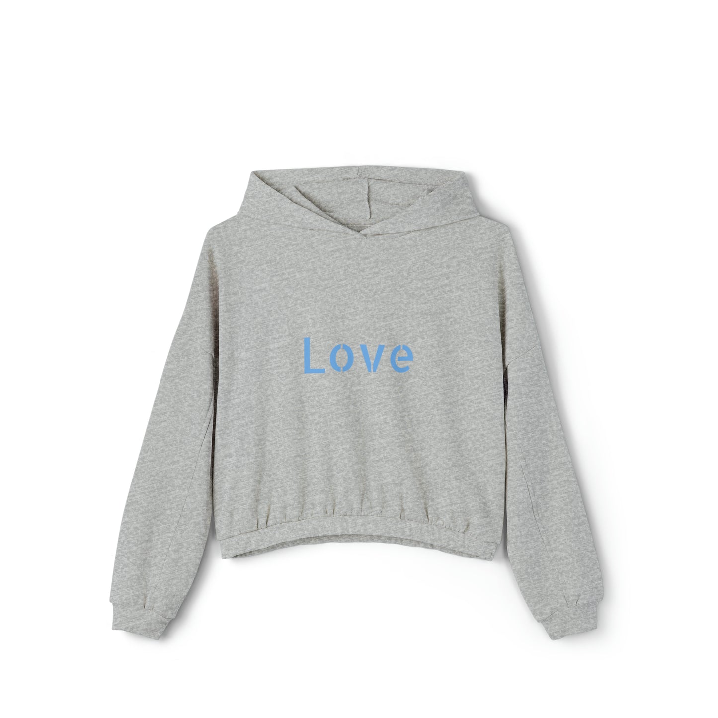 Valentine's best Gift, light blue hearts design Women's Cinched Bottom Hoodie