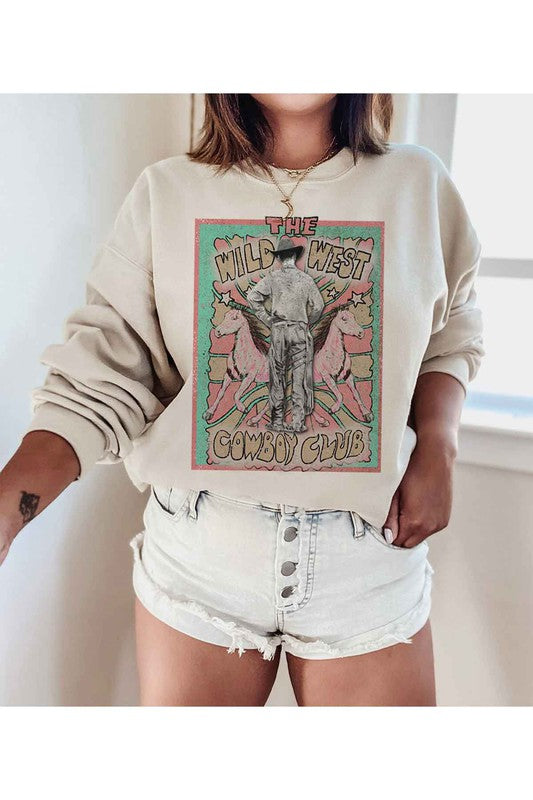 WILD WEST COWBOY GRAPHIC PLUS SIZE SWEATSHIRT