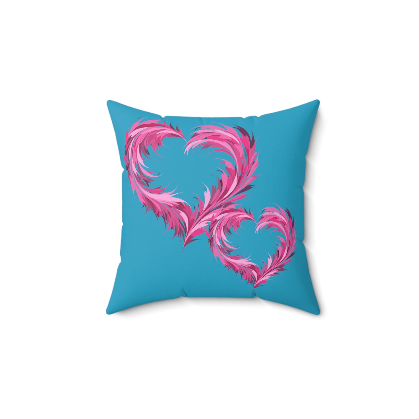 Valentine's day best home decor Turquoise color Spun Polyester Square Pillow