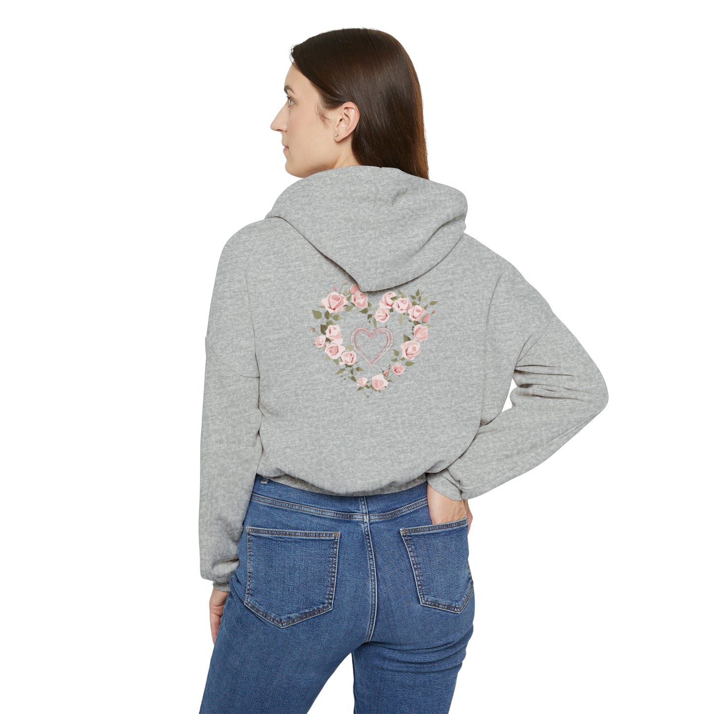 Valentine's best Gift, roses design Women's Cinched Bottom Hoodie