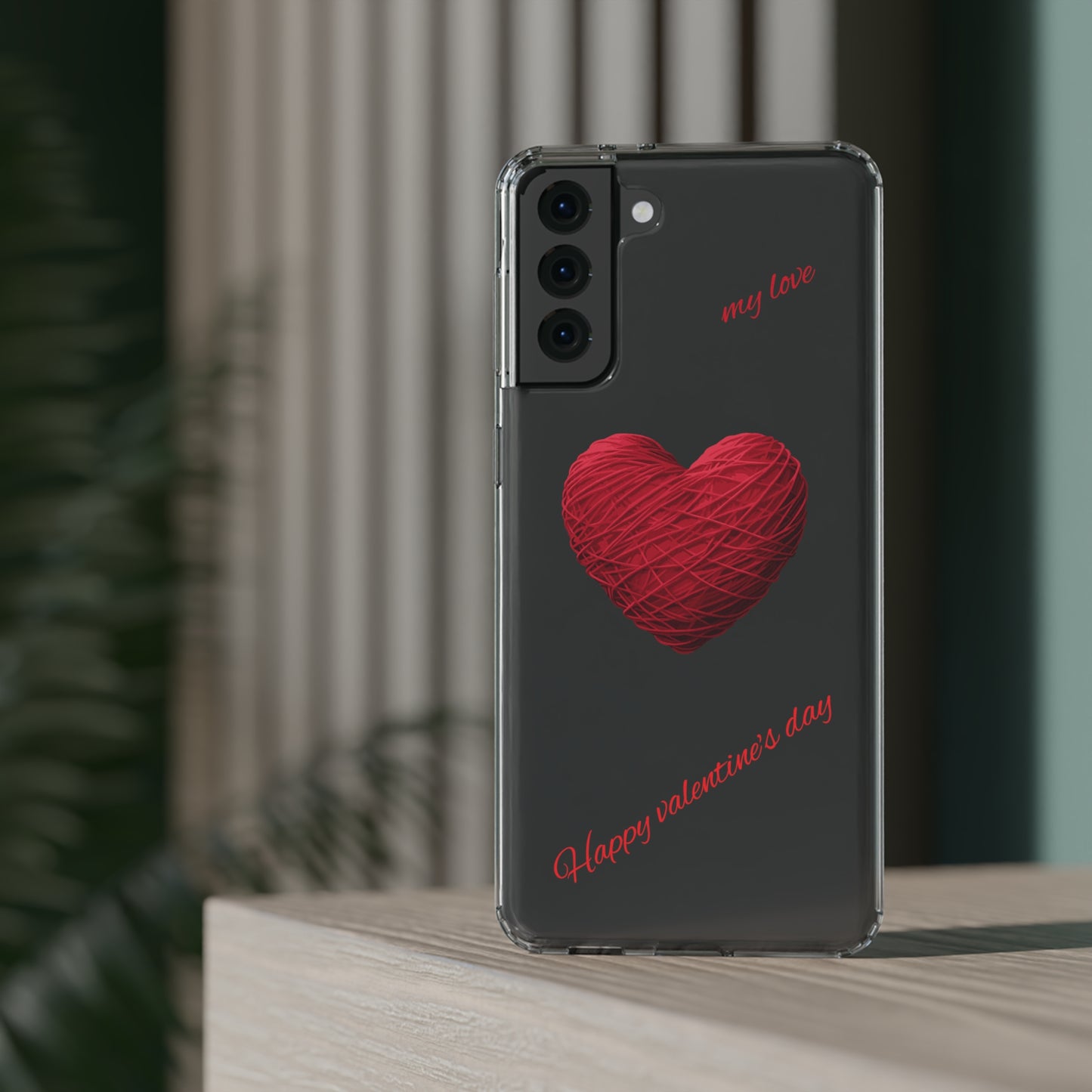 Valentine's Day, red heart shape design Clear Cases