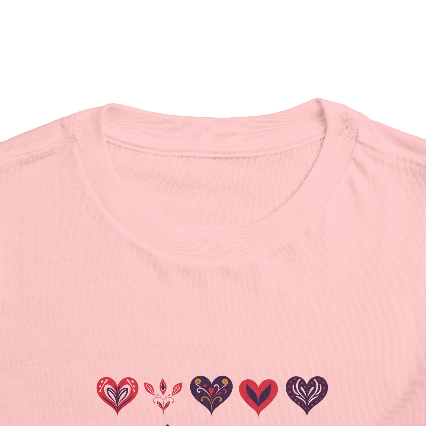 Valentine's Multi color hearts shape design Toddler Short Sleeve Tee