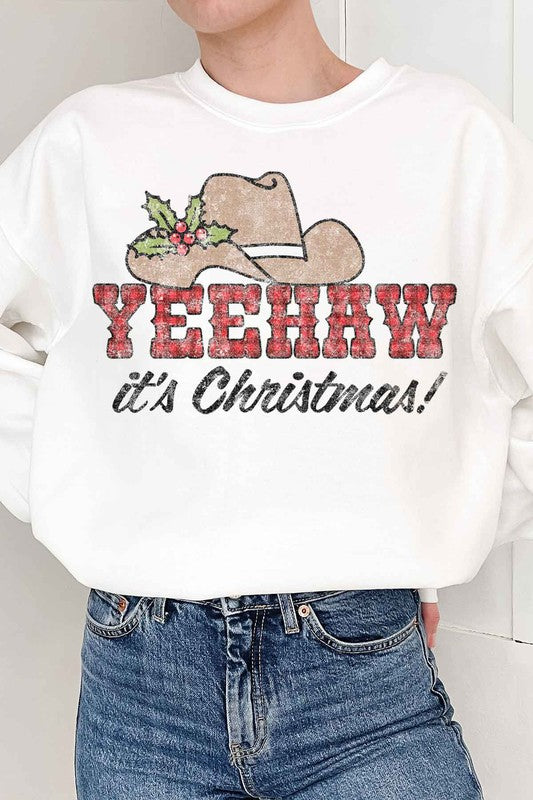 Yeehaw Country Christmas Graphic Sweatshirt