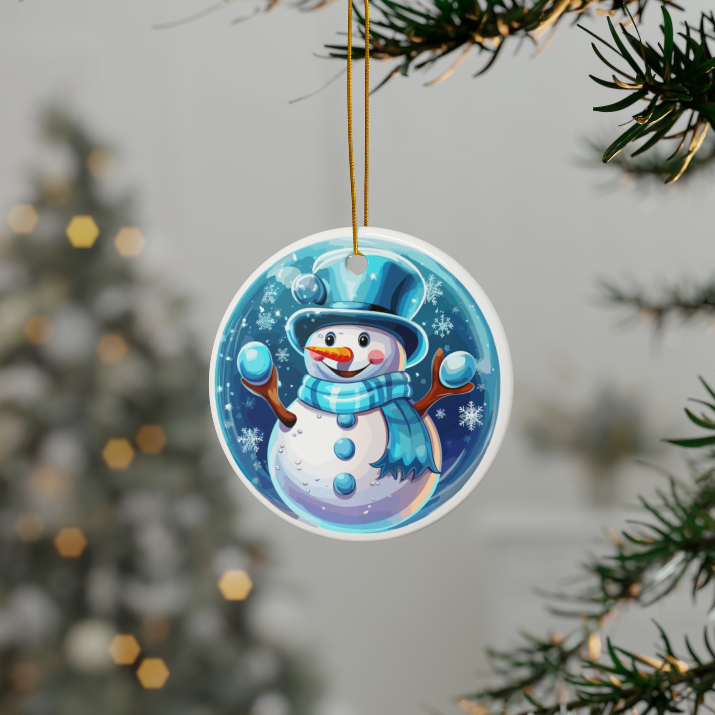 Cristal little baby Snowman Christmas Ceramic Ornaments (1pc, 3pcs, 5pcs, 10pcs)