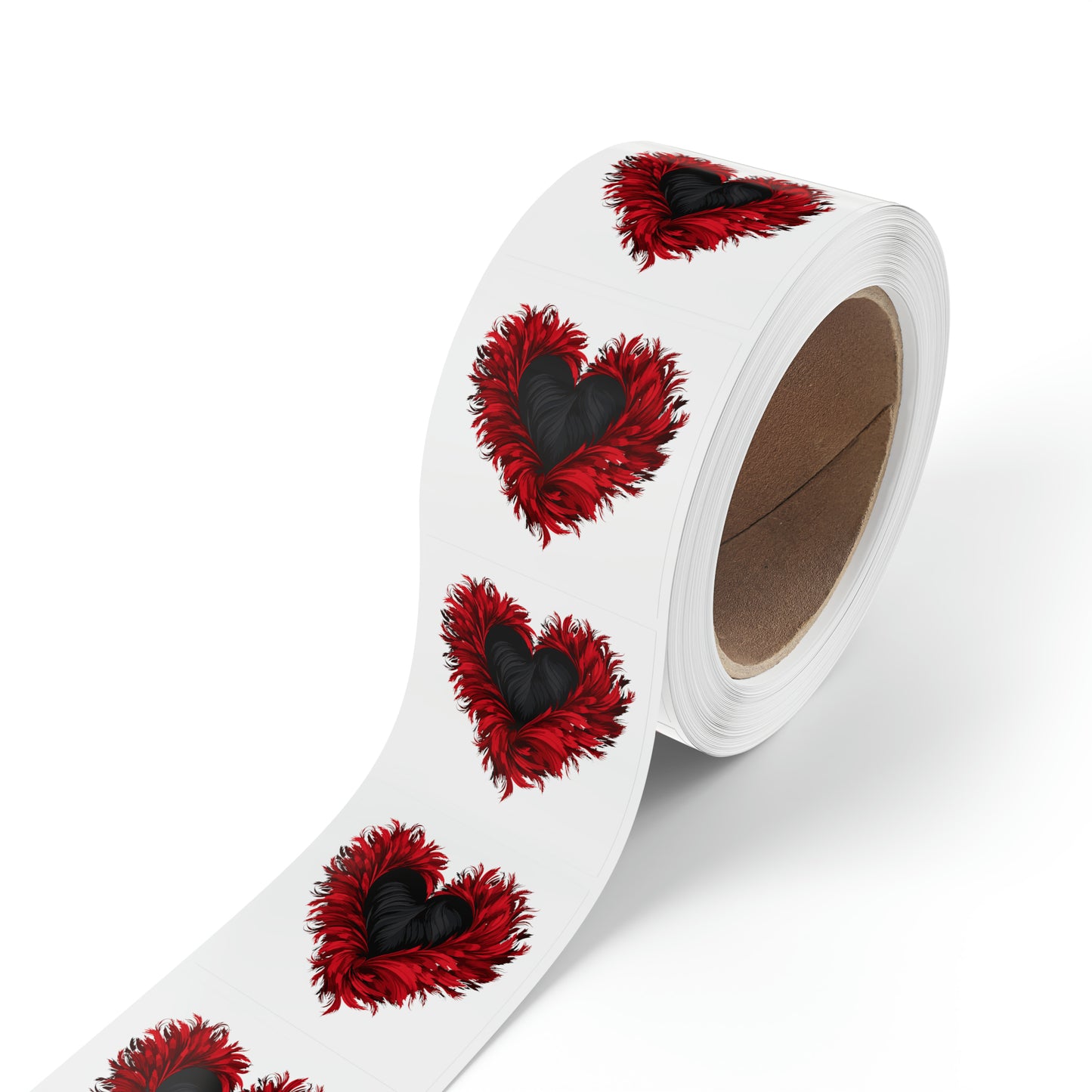 Valentine's heart shape Square Sticker Label Rolls