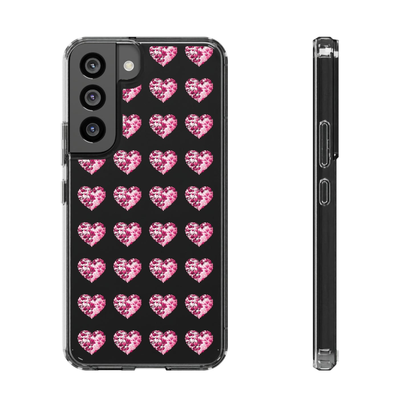 Valentine's Day, red heart shape design Clear Cases