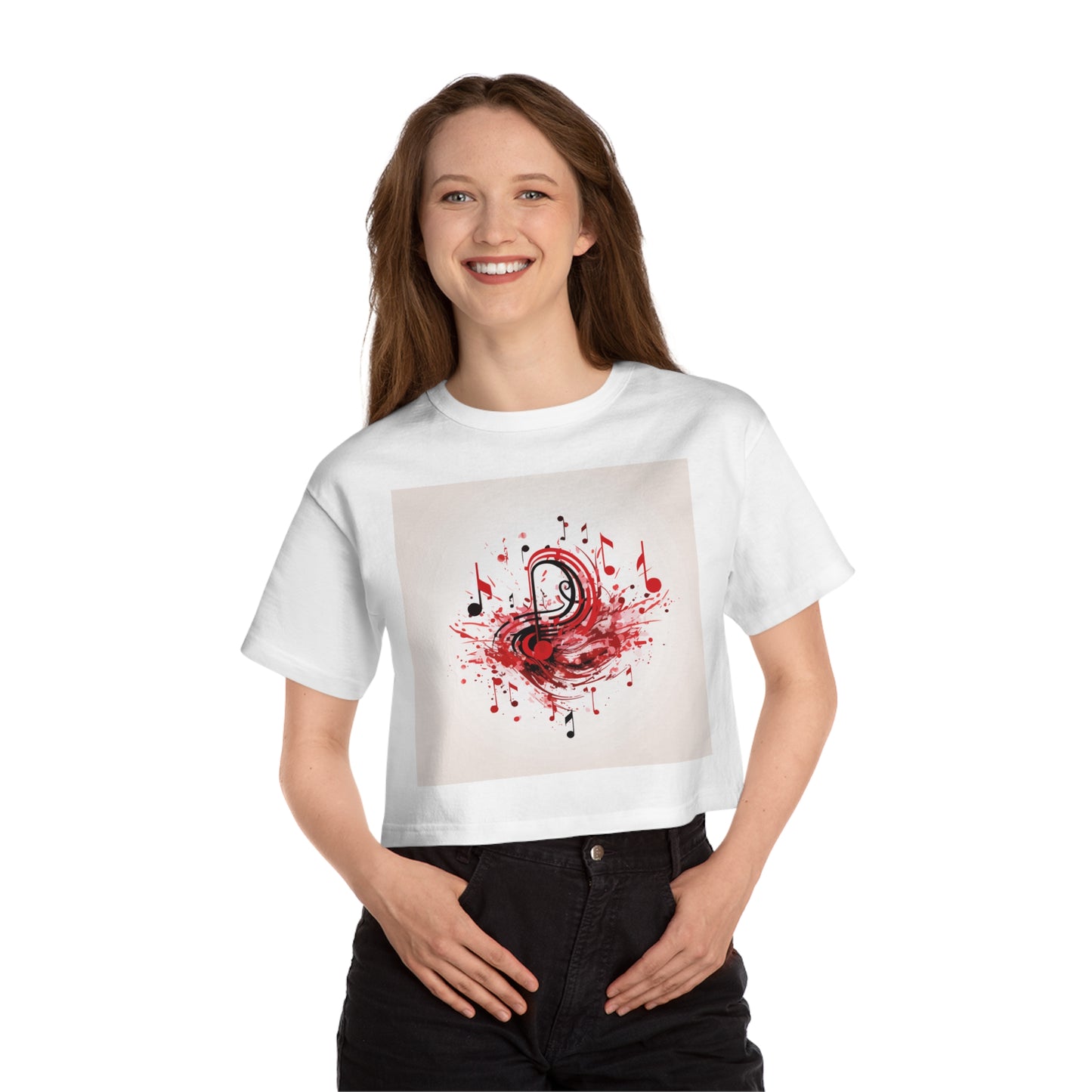 Valentine's and musical combination Champion Women's Heritage Cropped T-Shirt for valentine's day.