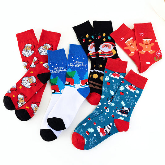 Snowman Santa Claus Cartoon In Stockings