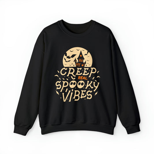 Creep It Real Spooky Vibes Sweatshirt, Spooky Season Halloween Sweatshirt, Halloween Costume, Spooky Sweatshirt, Halloween Gifts