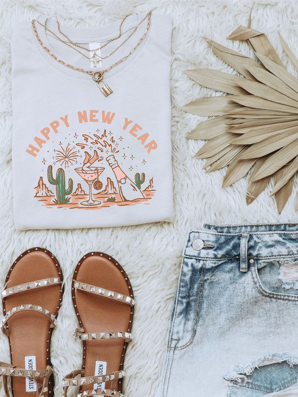 Happy New Year Cowgirl Bella Canvas Brand Tee