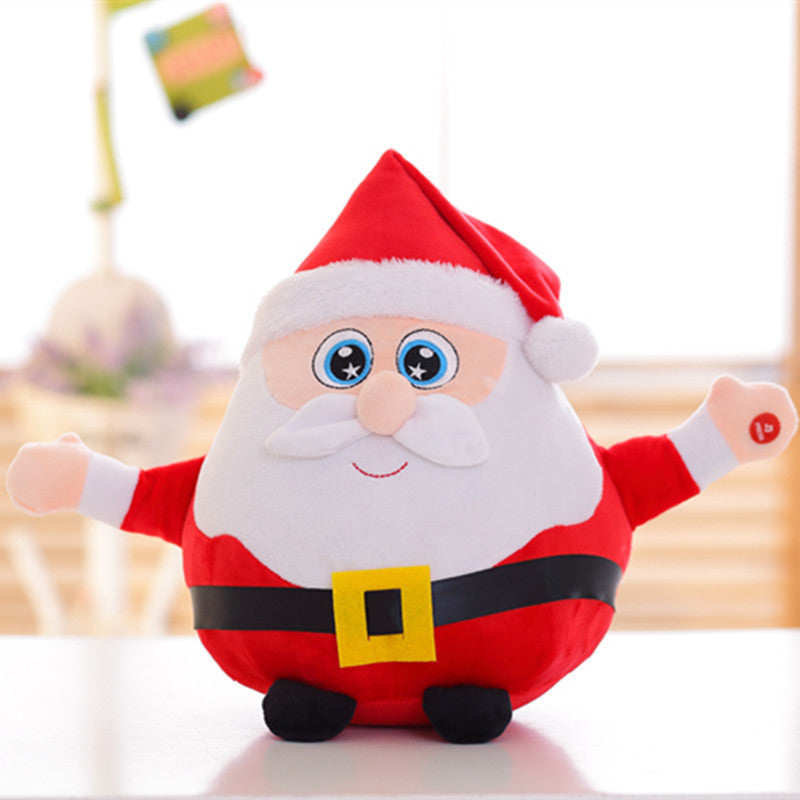 Santa plush toys luminous music pillow