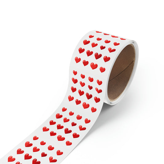 Valentine's day red hearts shape Square Sticker Label Rolls