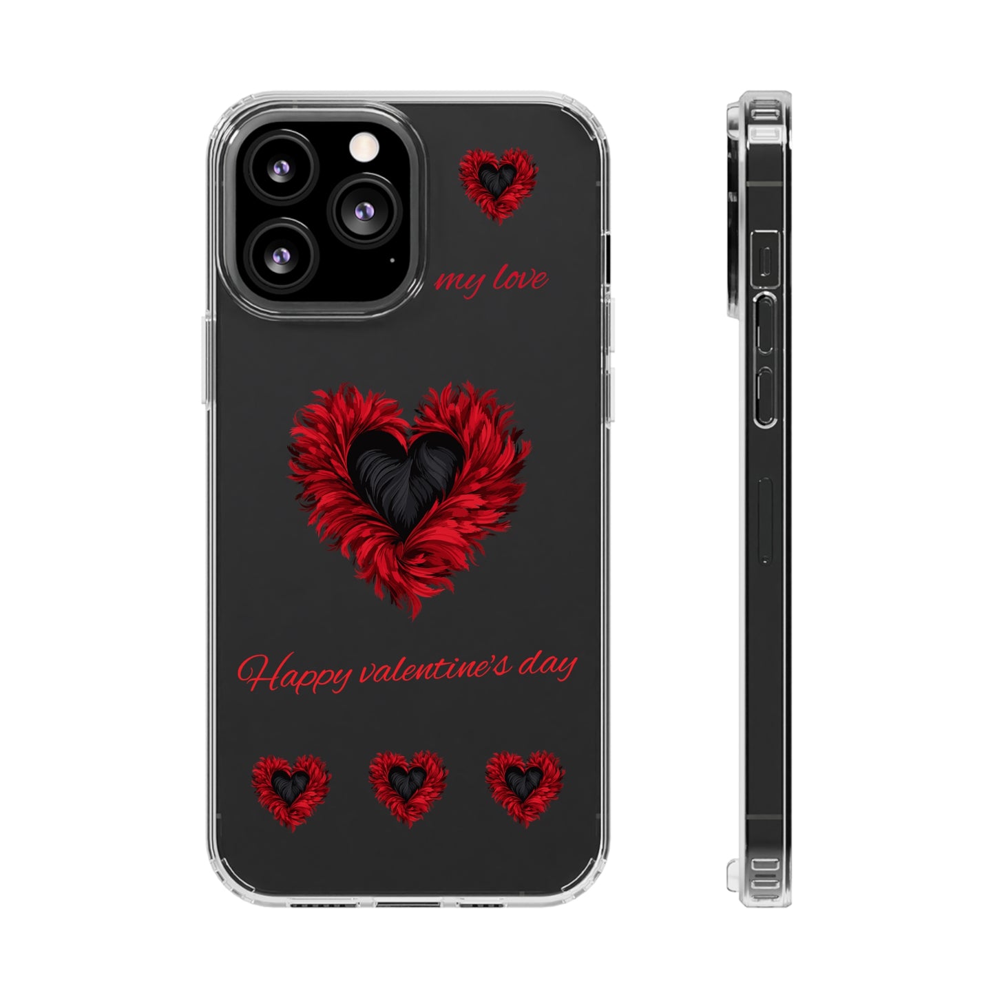 Valentine's day, red heart shapes Clear Cases