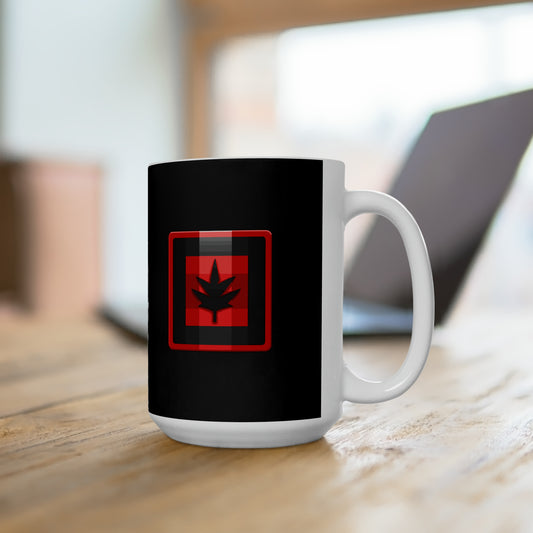 Black color with Canada maple leaf Christmas Ceramic Mug 15oz